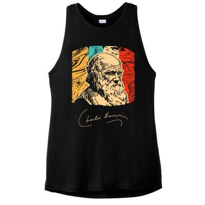 Charles Darwin Naturalist Biologist Scientist Ladies PosiCharge Tri-Blend Wicking Tank