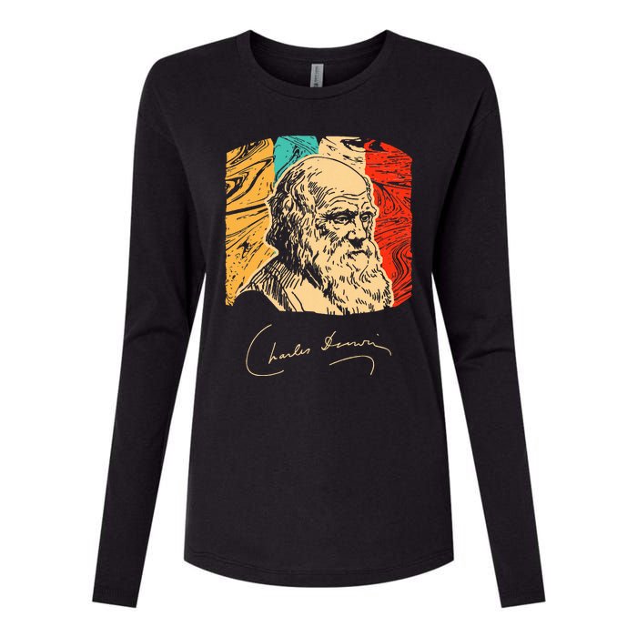 Charles Darwin Naturalist Biologist Scientist Womens Cotton Relaxed Long Sleeve T-Shirt