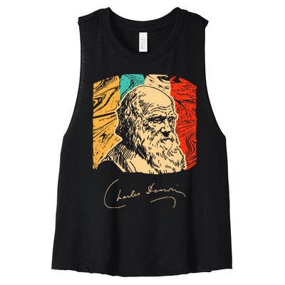 Charles Darwin Naturalist Biologist Scientist Women's Racerback Cropped Tank