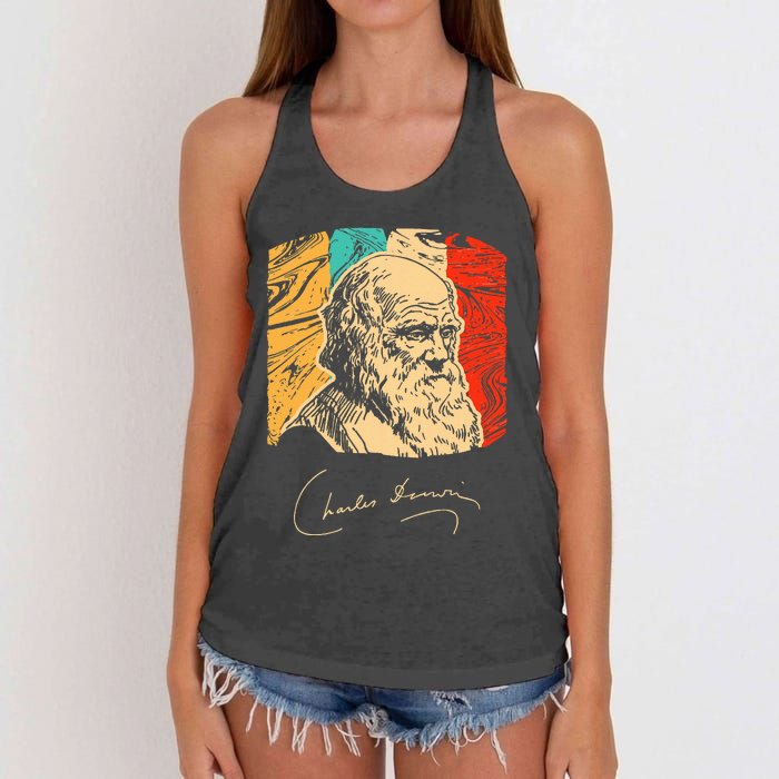 Charles Darwin Naturalist Biologist Scientist Women's Knotted Racerback Tank