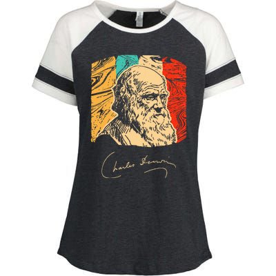 Charles Darwin Naturalist Biologist Scientist Enza Ladies Jersey Colorblock Tee