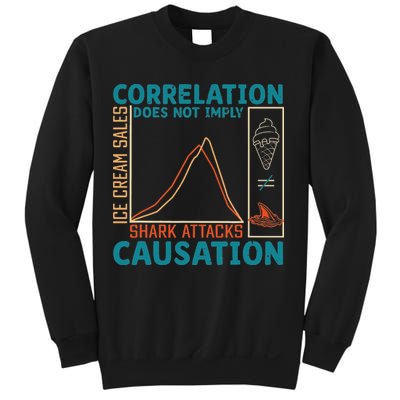 Correlation Does Not Imply Causation Shark Attacks Ice Cream Sweatshirt