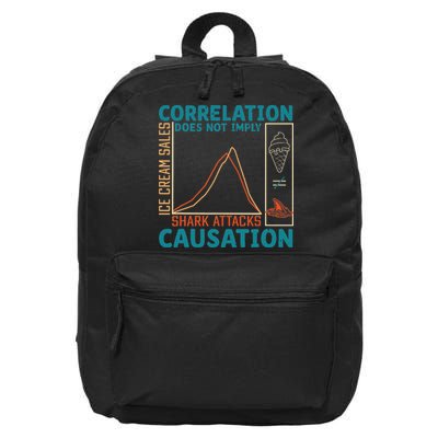 Correlation Does Not Imply Causation Shark Attacks Ice Cream 16 in Basic Backpack