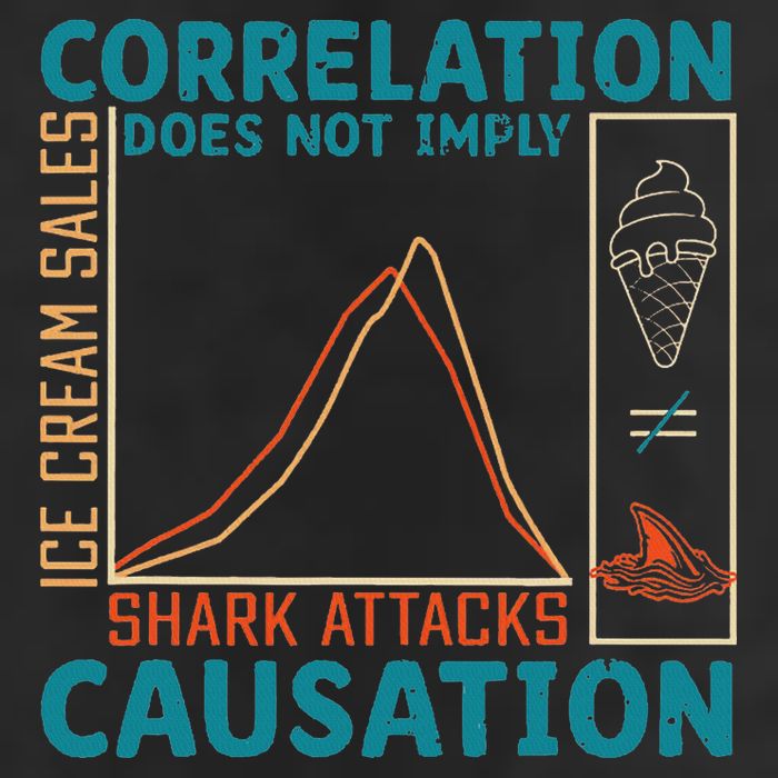 Correlation Does Not Imply Causation Shark Attacks Ice Cream Trucker Hat