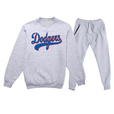 Classic Dodgers Name Personalized Outfits Adorable Premium Crewneck Sweatsuit Set