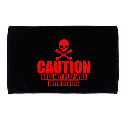 Caution Does Not Play Well With Others Microfiber Hand Towel