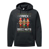 Crack Deez Nuts Ugly Christmas Sweater Xmas Nutcracker Performance Fleece Hoodie