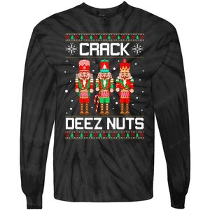 Crack Deez Nuts Ugly Christmas Sweater Xmas Nutcracker Tie-Dye Long Sleeve Shirt