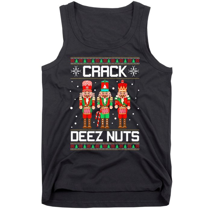 Crack Deez Nuts Ugly Christmas Sweater Xmas Nutcracker Tank Top