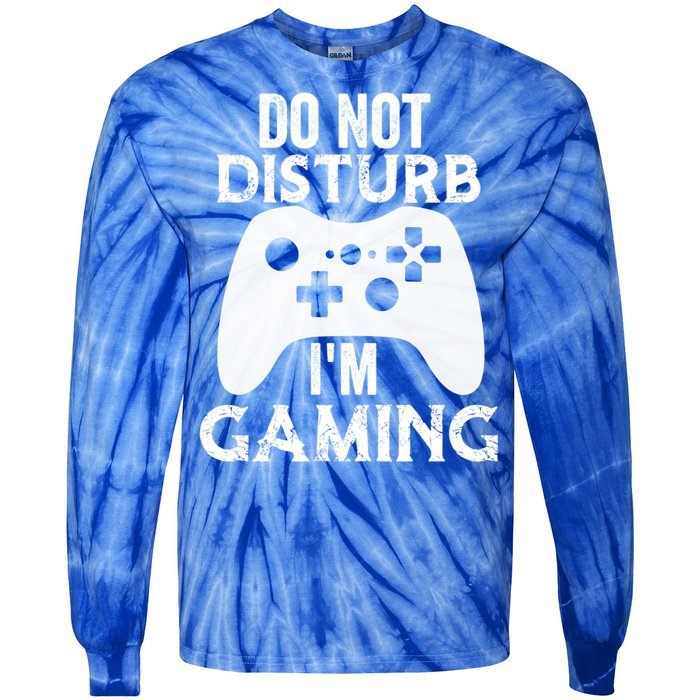 Christmas Do Not Disturb Im Gaming Gift Video Game Gamer Gift Tie-Dye Long Sleeve Shirt