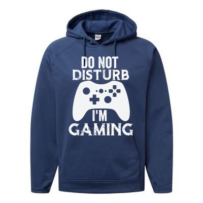 Christmas Do Not Disturb Im Gaming Gift Video Game Gamer Gift Performance Fleece Hoodie