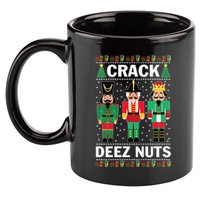 Crack Deez Nuts Funny Christmas 11oz C Handle Ceramic Mug