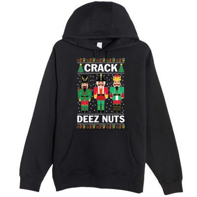 Crack Deez Nuts Funny Christmas Premium Pullover Hoodie