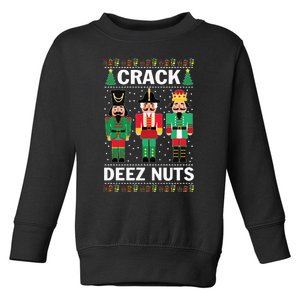 Crack Deez Nuts Funny Christmas Toddler Sweatshirt