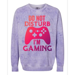 Christmas Do Not Disturb Im Gaming Gift Video Game Gamer Gift Colorblast Crewneck Sweatshirt