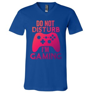 Christmas Do Not Disturb Im Gaming Gift Video Game Gamer Gift V-Neck T-Shirt