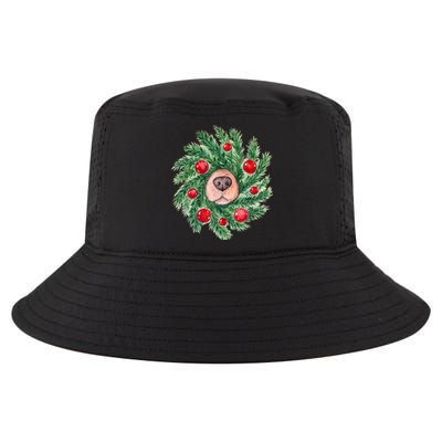 Cute Dog Nose Christmas Wreath Christmas Dog Mom Dog Lover Cool Comfort Performance Bucket Hat