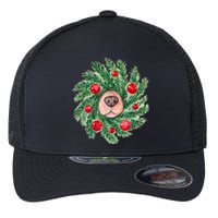 Cute Dog Nose Christmas Wreath Christmas Dog Mom Dog Lover Flexfit Unipanel Trucker Cap