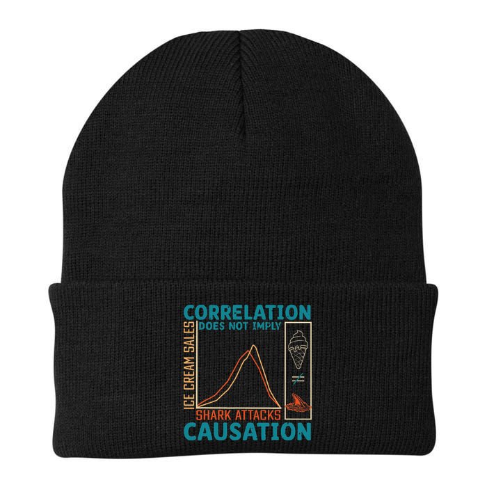 Correlation Does Not Imply Causation Shark Attacks Ice Cream Knit Cap Winter Beanie