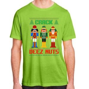 Crack Deez Nuts Nutcracker Ugly Christmas Funny Xmas Adult ChromaSoft Performance T-Shirt