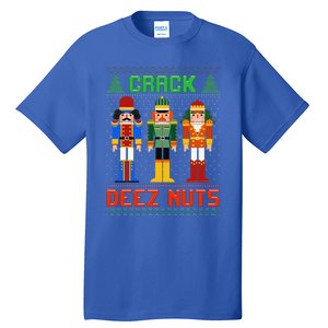 Crack Deez Nuts Nutcracker Ugly Christmas Funny Xmas Tall T-Shirt