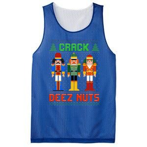 Crack Deez Nuts Nutcracker Ugly Christmas Funny Xmas Mesh Reversible Basketball Jersey Tank