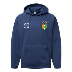 Cote DIvoire Number 20 Sports Jersey Football Twenty Performance Fleece Hoodie