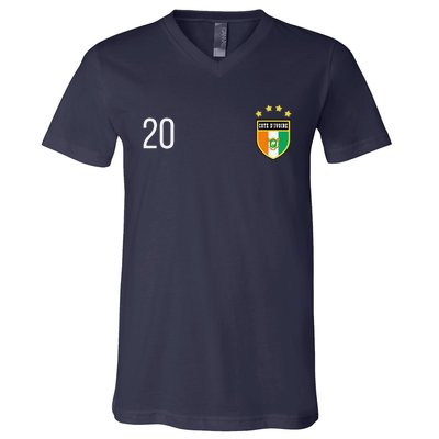 Cote DIvoire Number 20 Sports Jersey Football Twenty V-Neck T-Shirt