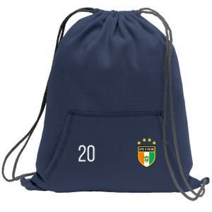 Cote DIvoire Number 20 Sports Jersey Football Twenty Sweatshirt Cinch Pack Bag