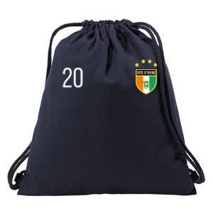 Cote DIvoire Number 20 Sports Jersey Football Twenty Drawstring Bag