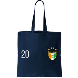 Cote DIvoire Number 20 Sports Jersey Football Twenty Tote Bag