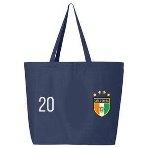 Cote DIvoire Number 20 Sports Jersey Football Twenty 25L Jumbo Tote