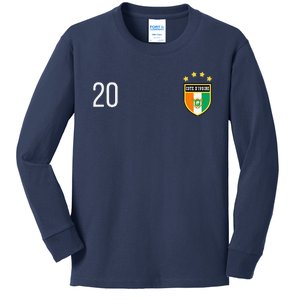 Cote DIvoire Number 20 Sports Jersey Football Twenty Kids Long Sleeve Shirt