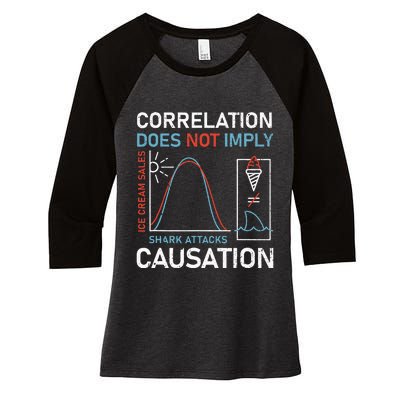 Correlation Does Not Imply Causation Women's Tri-Blend 3/4-Sleeve Raglan Shirt