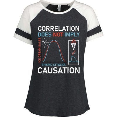 Correlation Does Not Imply Causation Enza Ladies Jersey Colorblock Tee