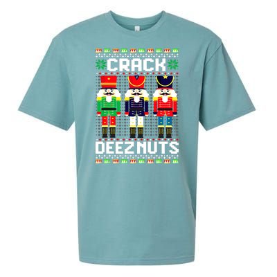 Crack Deez Nuts Nutcracker Nut Xmas Pajama Matching Sueded Cloud Jersey T-Shirt