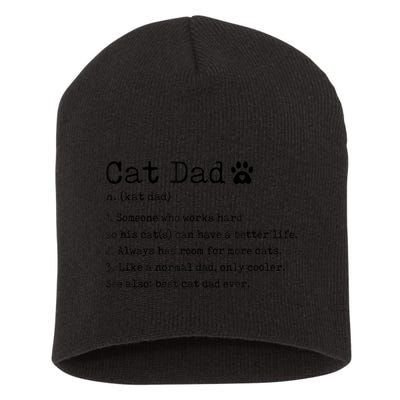 Cat Dad Noun Definition Cat Trainer Cat Lover Animals Pets Short Acrylic Beanie