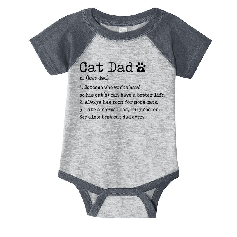 Cat Dad Noun Definition Cat Trainer Cat Lover Animals Pets Infant Baby Jersey Bodysuit
