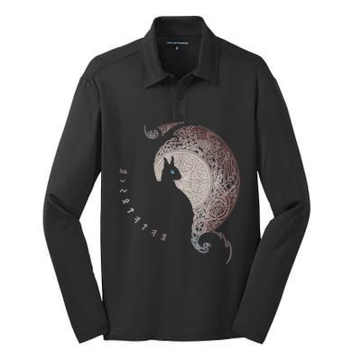 Celtic Dragons Nordic Mythical Iking Silk Touch Performance Long Sleeve Polo