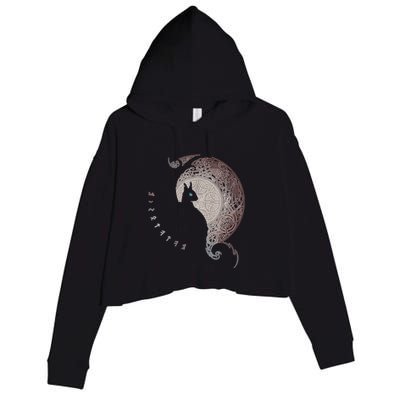 Celtic Dragons Nordic Mythical Iking Crop Fleece Hoodie