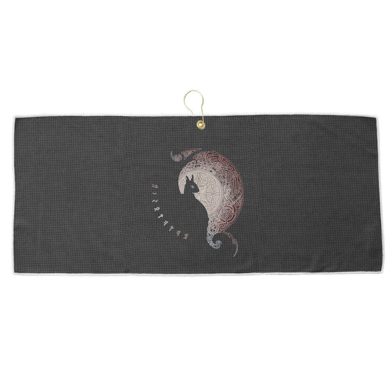 Celtic Dragons Nordic Mythical Iking Large Microfiber Waffle Golf Towel