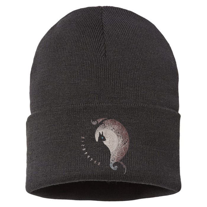 Celtic Dragons Nordic Mythical Iking Sustainable Knit Beanie
