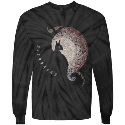 Celtic Dragons Nordic Mythical Iking Tie-Dye Long Sleeve Shirt