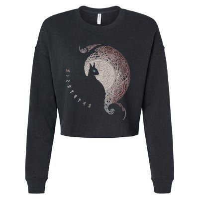 Celtic Dragons Nordic Mythical Iking Cropped Pullover Crew