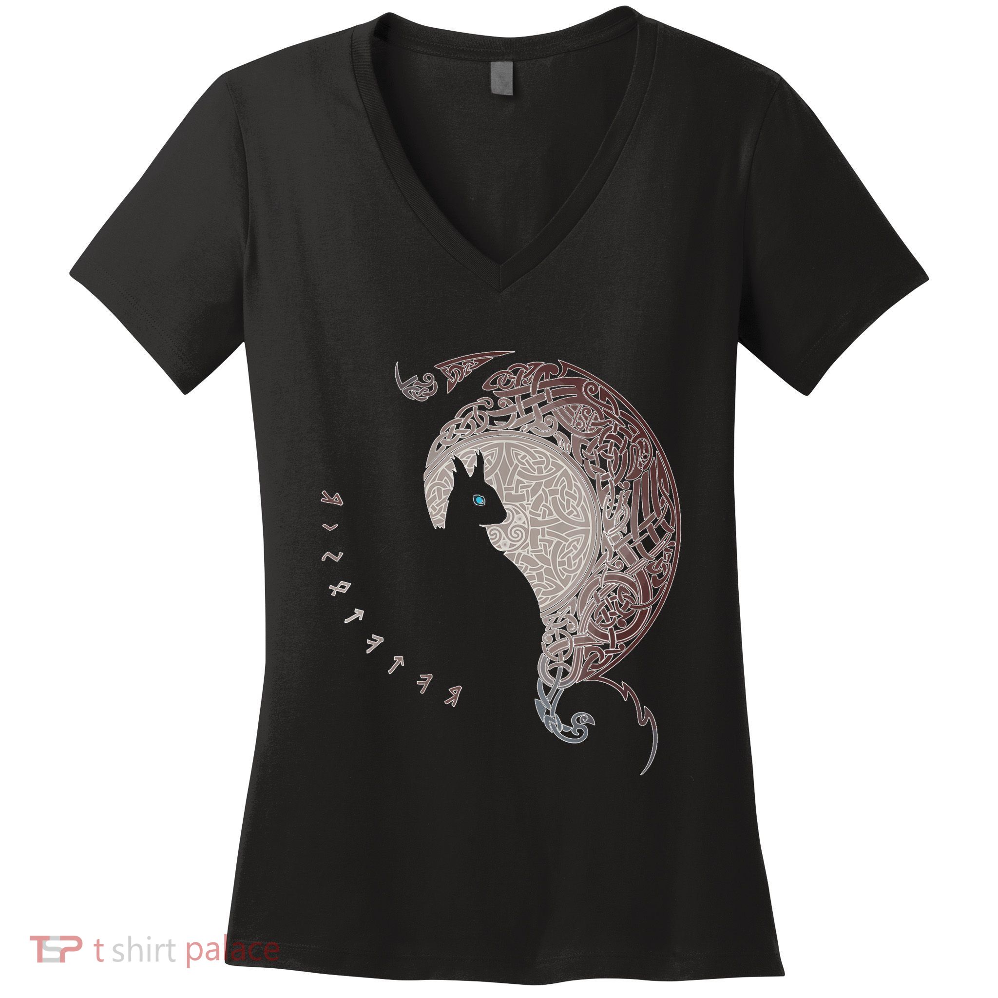Celtic Dragons Nordic Mythical Iking Women's V-Neck T-Shirt