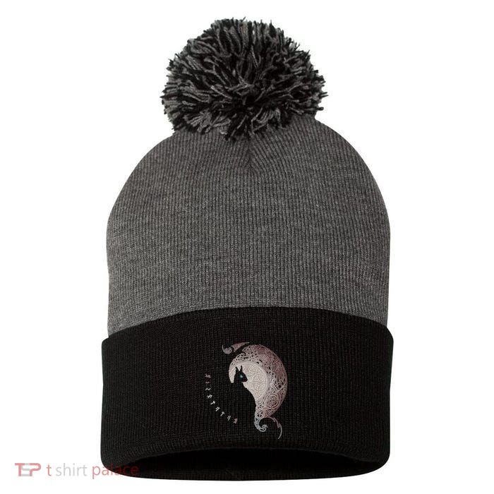Celtic Dragons Nordic Mythical Iking Pom Pom 12in Knit Beanie