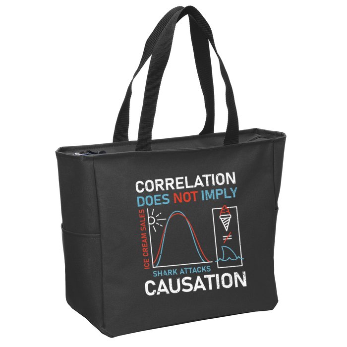 Correlation Does Not Imply Causation Zip Tote Bag