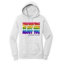 Corporations Do Not Care About You Support Your Local Queer Women's Pullover Hoodie