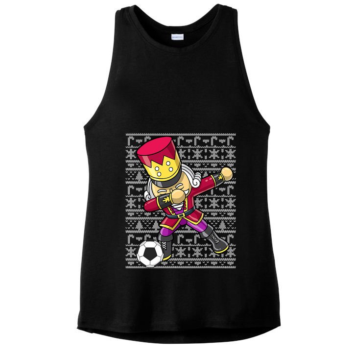 Christmas Dabbing Nutcracker Football Soccer For Boys Ladies PosiCharge Tri-Blend Wicking Tank