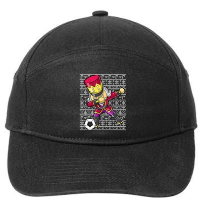 Christmas Dabbing Nutcracker Football Soccer For Boys 7-Panel Snapback Hat